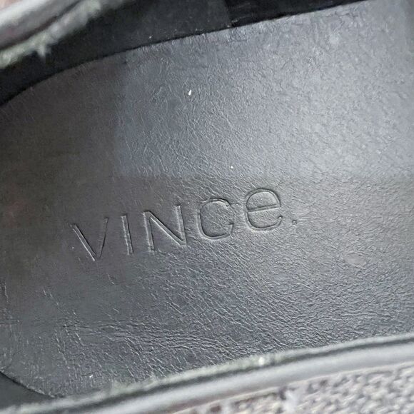 Vince Blair Sneakers Black Leather Woven Slip On Pointed Toe Women's Size 11 - Picture 5 of 8